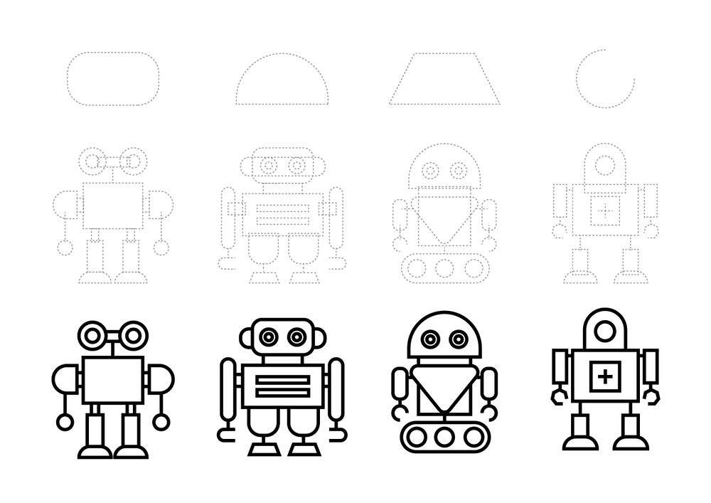 Make robots by arranging and deforming shapes