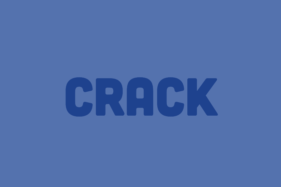 animated gif of the word CRACK. The animation shows the word braking appart with a lightening bolt.